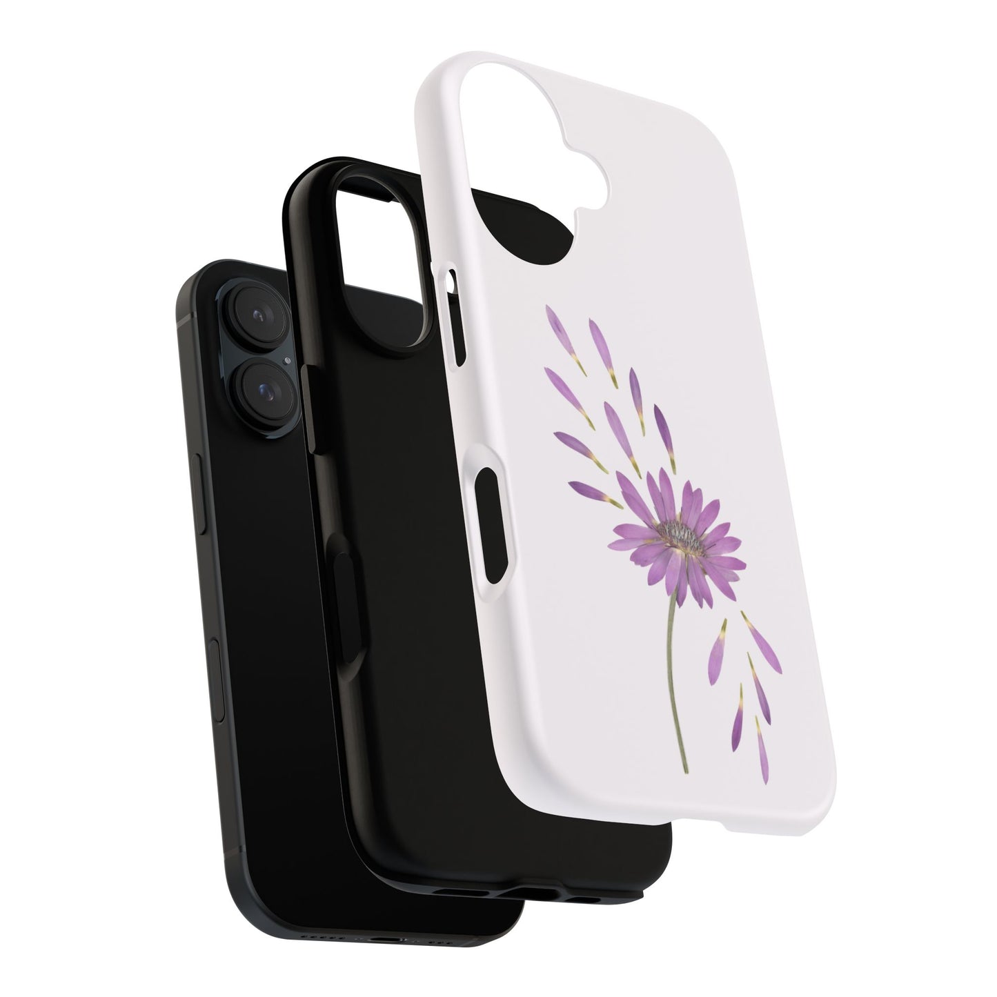 Coque Téléphone Samsung, iPhone & Google Pixel Renforcée Mate – Design Floral Epuré sur Fond Blanc Perlé | Protection Antichoc | Idée Cadeau Femme