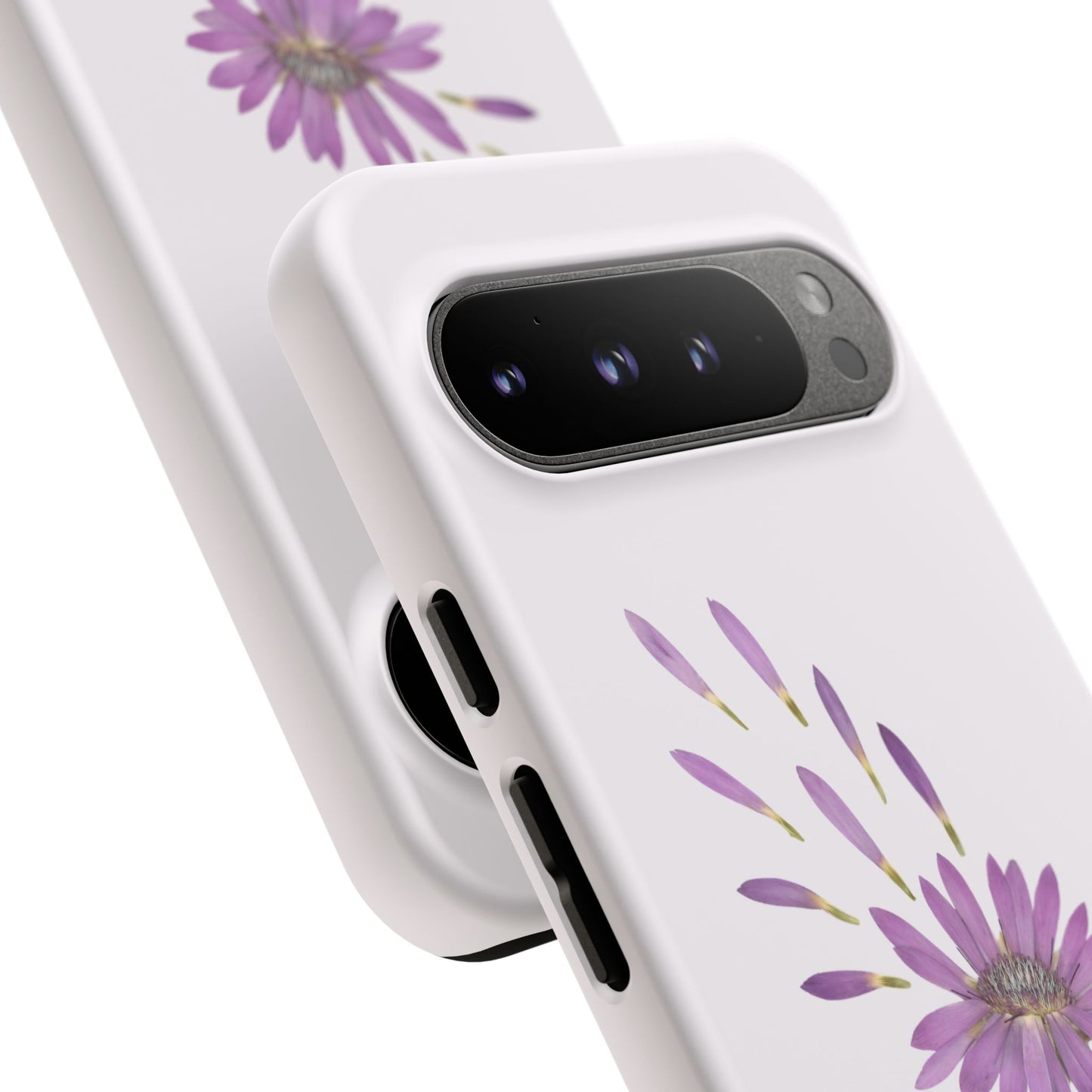 Coque Téléphone Samsung, iPhone & Google Pixel Renforcée Mate – Design Floral Epuré sur Fond Blanc Perlé | Protection Antichoc | Idée Cadeau Femme