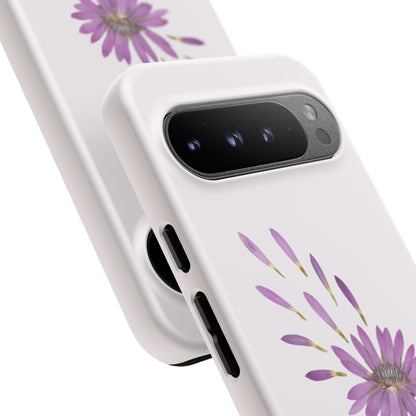 Coque Téléphone Samsung, iPhone & Google Pixel Renforcée Mate – Design Floral Epuré sur Fond Blanc Perlé | Protection Antichoc | Idée Cadeau Femme