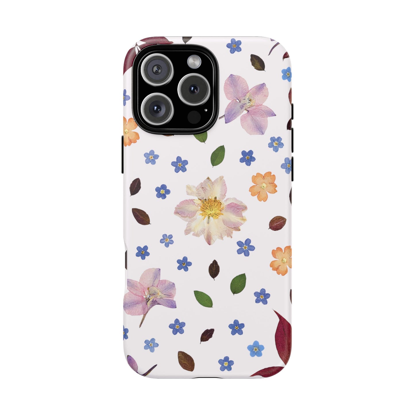 Coque Téléphone Samsung, iPhone & Google Pixel Renforcée Mate – Design Floral Féminin sur Fond Blanc Perlé | Protection Antichoc | Idée Cadeau Anniverssaire
