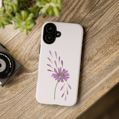 Coque Téléphone Samsung, iPhone & Google Pixel Renforcée Mate – Design Floral Epuré sur Fond Blanc Perlé | Protection Antichoc | Idée Cadeau Femme