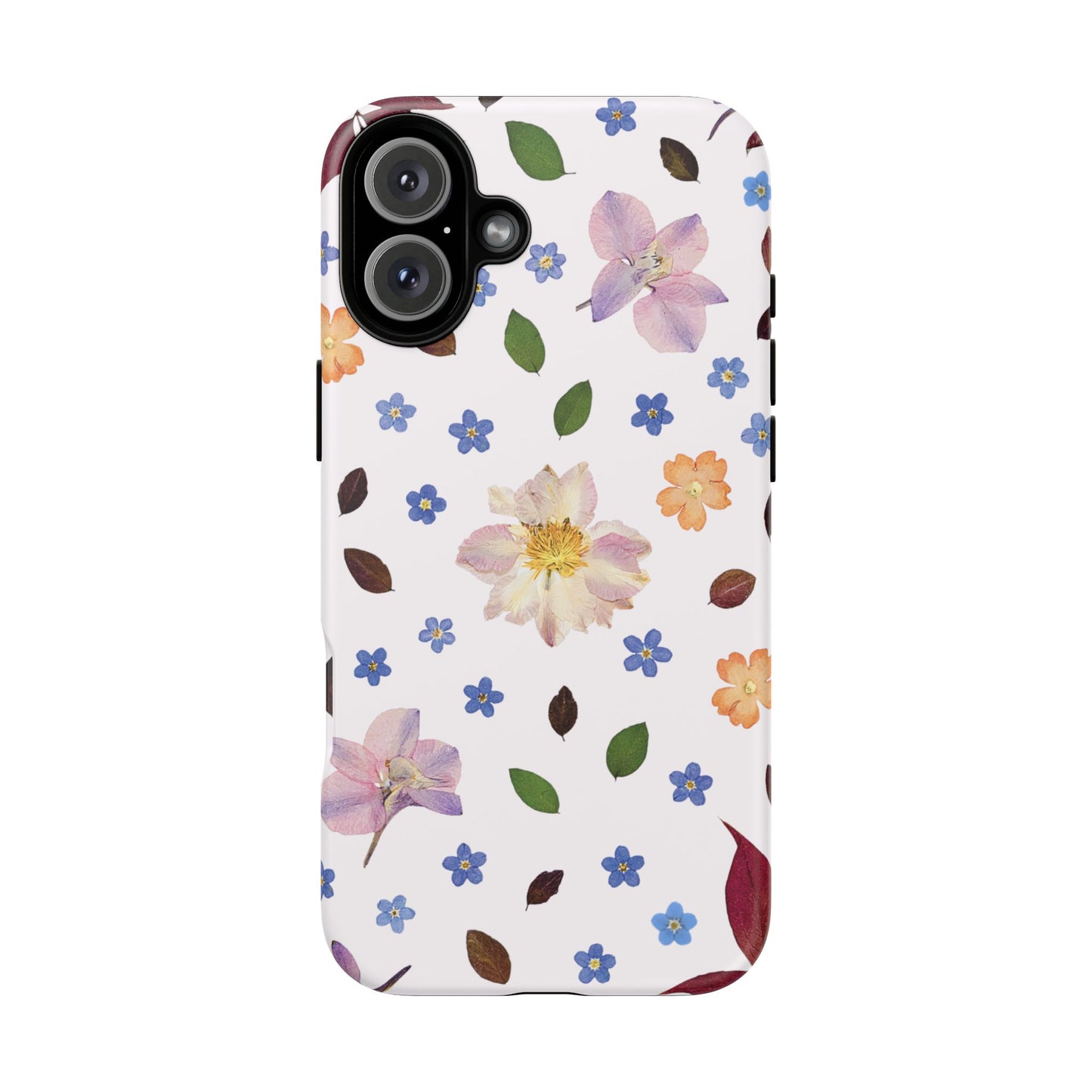 Coque Téléphone Samsung, iPhone & Google Pixel Renforcée Mate – Design Floral Féminin sur Fond Blanc Perlé | Protection Antichoc | Idée Cadeau Anniverssaire