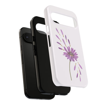 Coque Téléphone Samsung, iPhone & Google Pixel Renforcée Mate – Design Floral Epuré sur Fond Blanc Perlé | Protection Antichoc | Idée Cadeau Femme