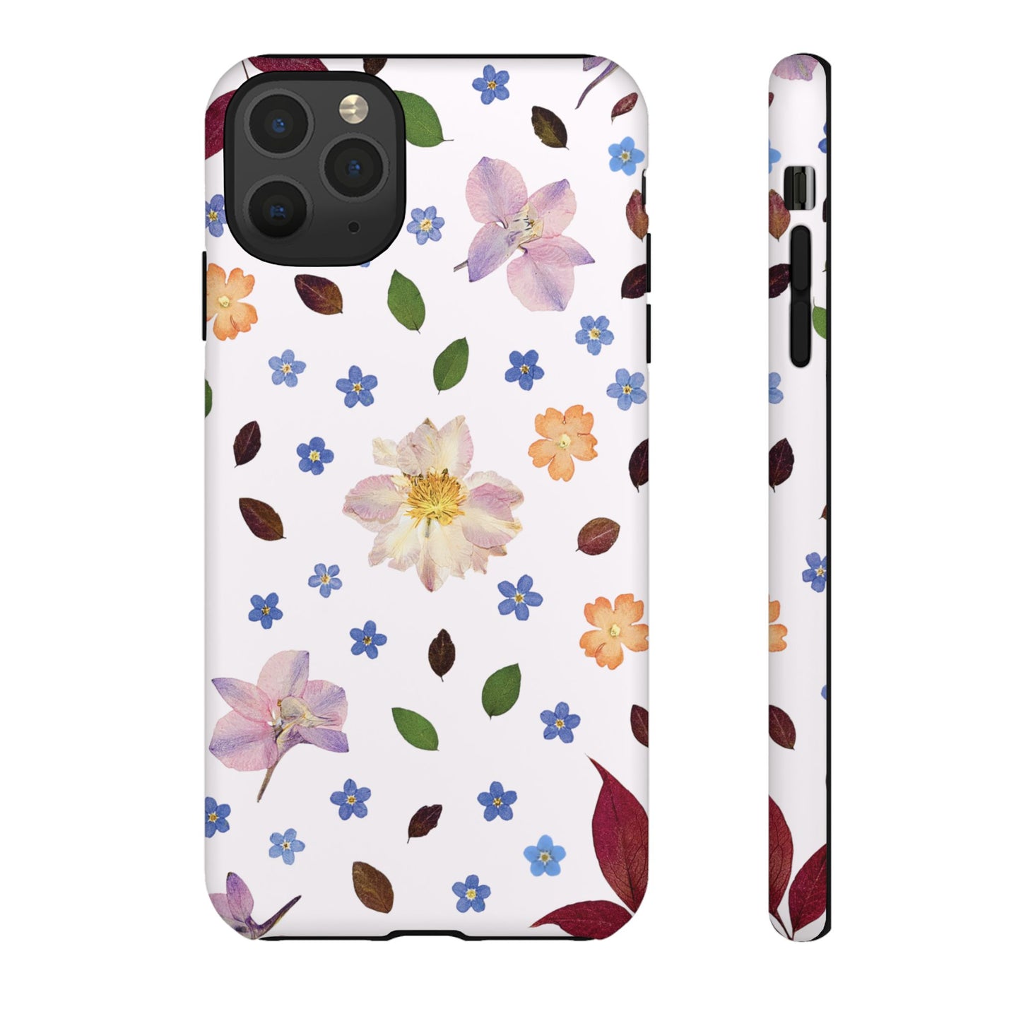 Coque Téléphone Samsung, iPhone & Google Pixel Renforcée Mate – Design Floral Féminin sur Fond Blanc Perlé | Protection Antichoc | Idée Cadeau Anniverssaire