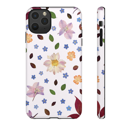 Coque Téléphone Samsung, iPhone & Google Pixel Renforcée Mate – Design Floral Féminin sur Fond Blanc Perlé | Protection Antichoc | Idée Cadeau Anniverssaire