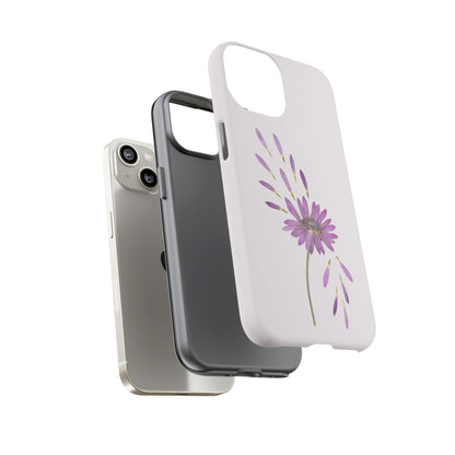 Coque Téléphone Samsung, iPhone & Google Pixel Renforcée Mate – Design Floral Epuré sur Fond Blanc Perlé | Protection Antichoc | Idée Cadeau Femme
