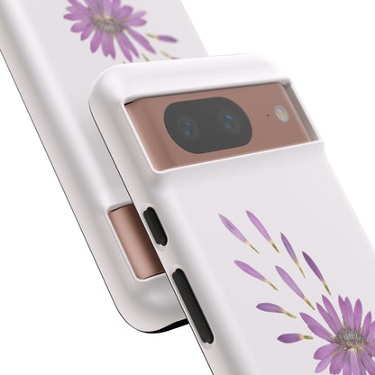 Coque Téléphone Samsung, iPhone & Google Pixel Renforcée Mate – Design Floral Epuré sur Fond Blanc Perlé | Protection Antichoc | Idée Cadeau Femme