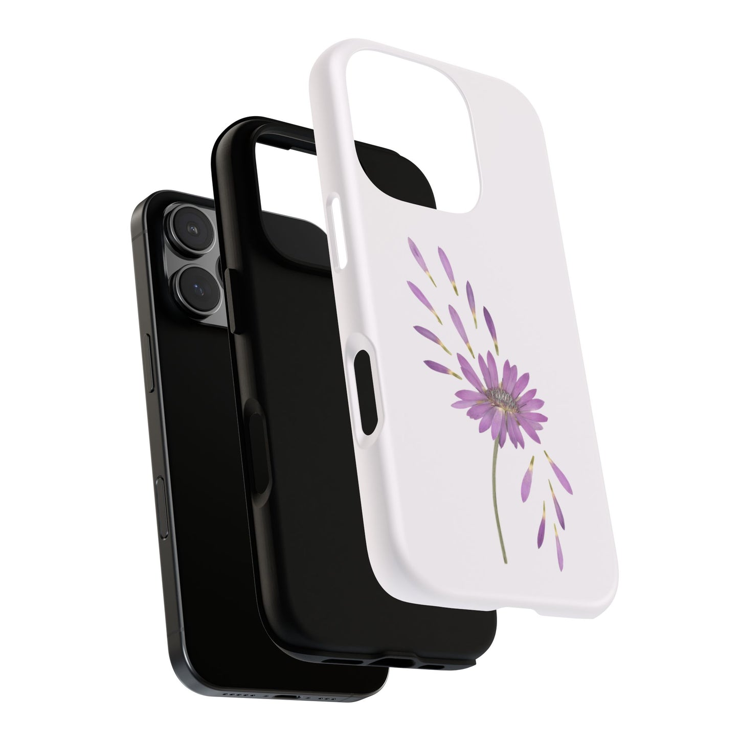 Coque Téléphone Samsung, iPhone & Google Pixel Renforcée Mate – Design Floral Epuré sur Fond Blanc Perlé | Protection Antichoc | Idée Cadeau Femme