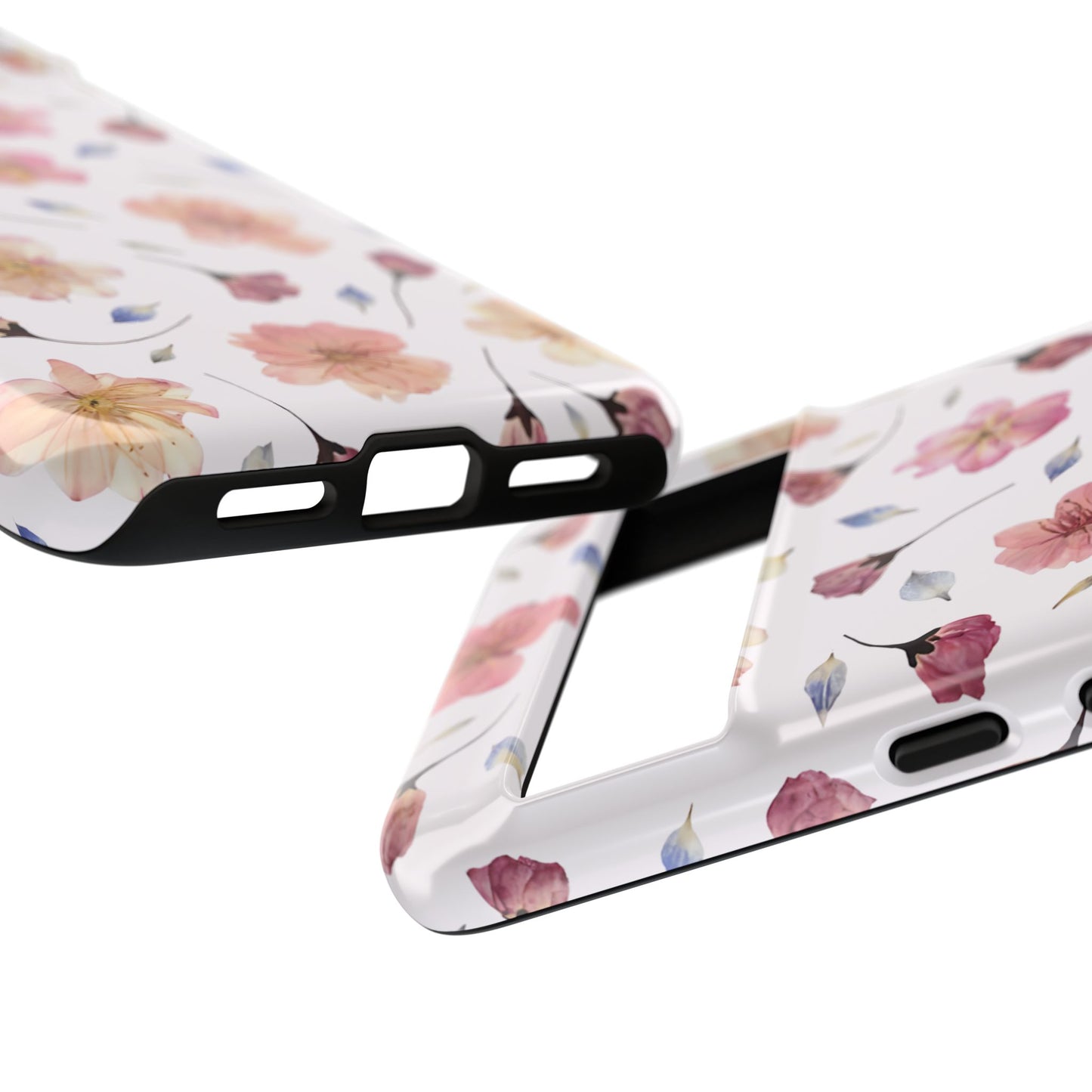 Coque Téléphone Samsung, iPhone & Google Pixel Renforcée Mate – Design Floral Fleurs de Cerisier sur Fond Blanc Poudré | Protection Antichoc | Idée Cadeau Femme