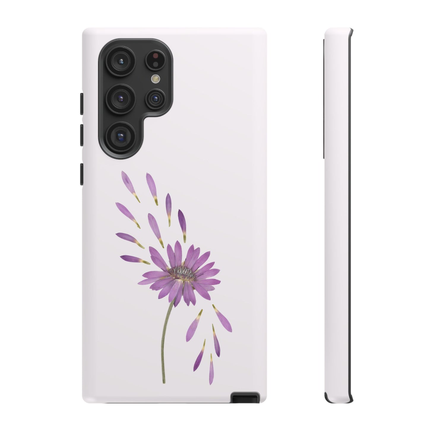 Coque Téléphone Samsung, iPhone & Google Pixel Renforcée Mate – Design Floral Epuré sur Fond Blanc Perlé | Protection Antichoc | Idée Cadeau Femme