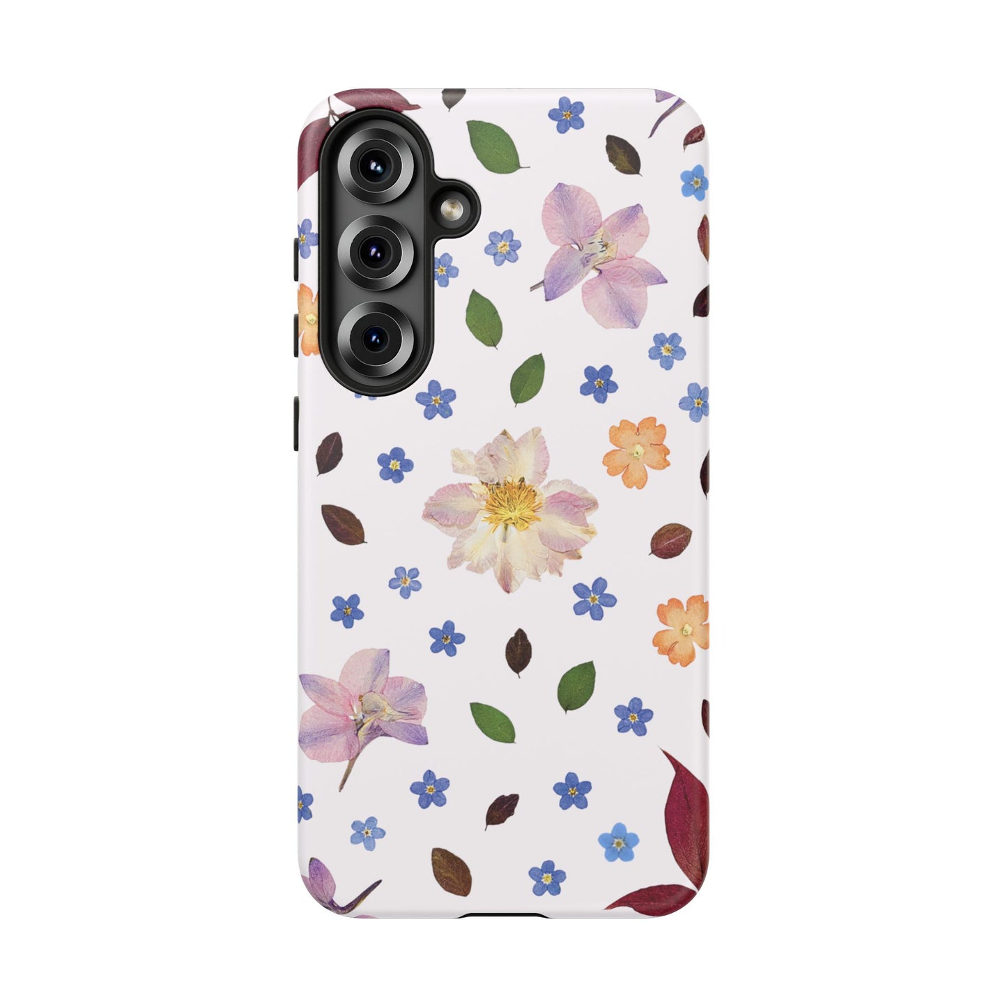 Coque Téléphone Samsung, iPhone & Google Pixel Renforcée Mate – Design Floral Féminin sur Fond Blanc Perlé | Protection Antichoc | Idée Cadeau Anniverssaire