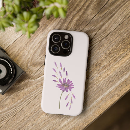 Coque Téléphone Samsung, iPhone & Google Pixel Renforcée Mate – Design Floral Epuré sur Fond Blanc Perlé | Protection Antichoc | Idée Cadeau Femme