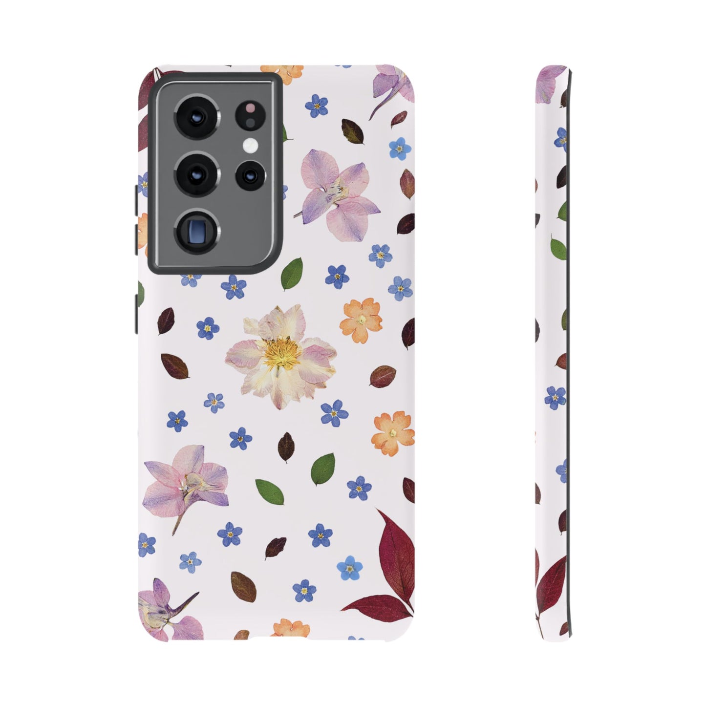 Coque Téléphone Samsung, iPhone & Google Pixel Renforcée Mate – Design Floral Féminin sur Fond Blanc Perlé | Protection Antichoc | Idée Cadeau Anniverssaire