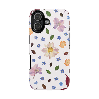 Coque Téléphone Samsung, iPhone & Google Pixel Renforcée Mate – Design Floral Féminin sur Fond Blanc Perlé | Protection Antichoc | Idée Cadeau Anniverssaire