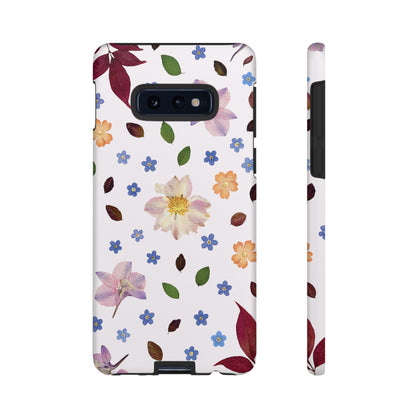 Coque Téléphone Samsung, iPhone & Google Pixel Renforcée Mate – Design Floral Féminin sur Fond Blanc Perlé | Protection Antichoc | Idée Cadeau Anniverssaire