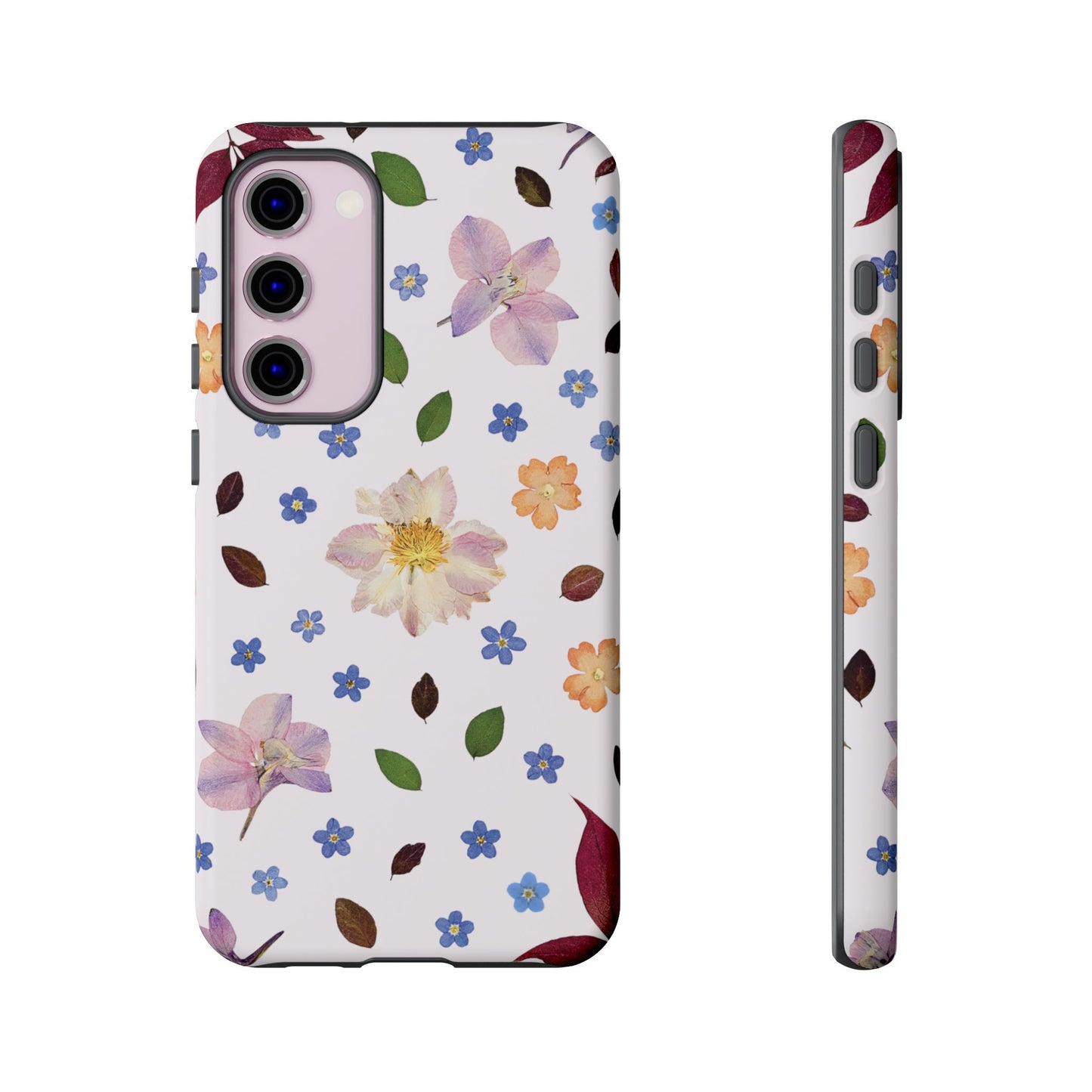 Coque Téléphone Samsung, iPhone & Google Pixel Renforcée Mate – Design Floral Féminin sur Fond Blanc Perlé | Protection Antichoc | Idée Cadeau Anniverssaire