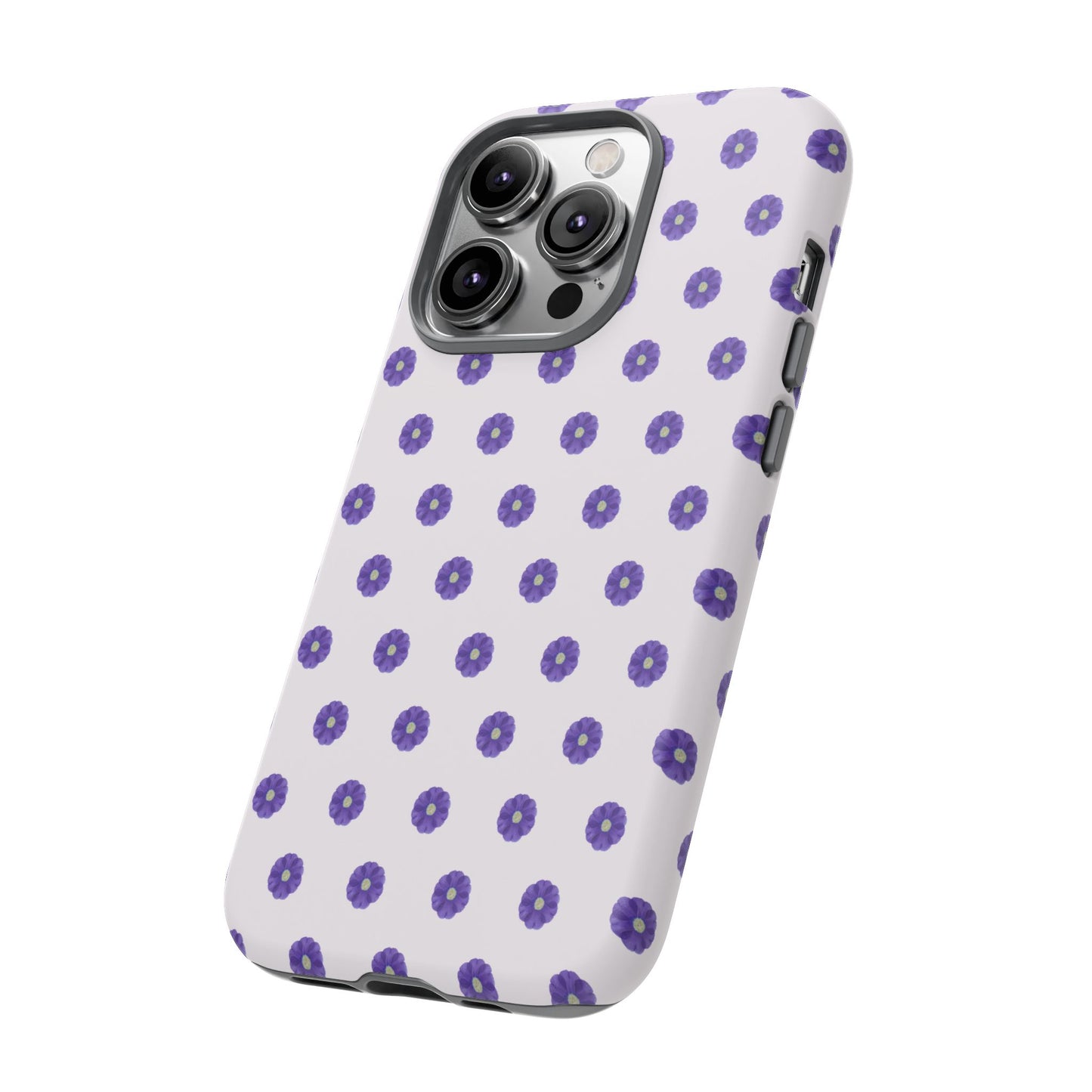 Coque Téléphone Samsung, iPhone & Google Pixel Renforcée Mate – Design Botanique Epuré Fleurs de Primevère sur Fond Blanc Perlé | Protection Antichoc | Idée Cadeau Femme