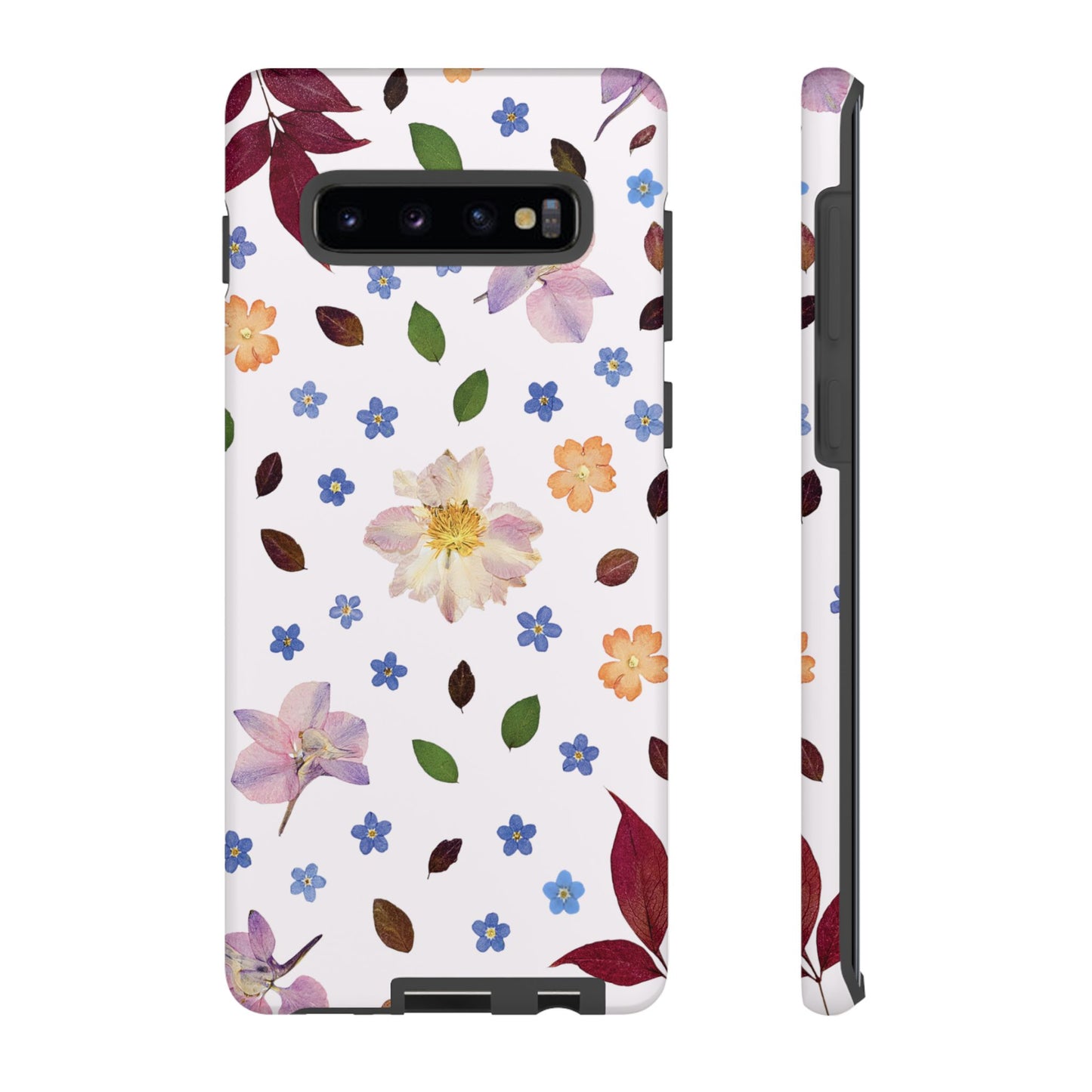 Coque Téléphone Samsung, iPhone & Google Pixel Renforcée Mate – Design Floral Féminin sur Fond Blanc Perlé | Protection Antichoc | Idée Cadeau Anniverssaire