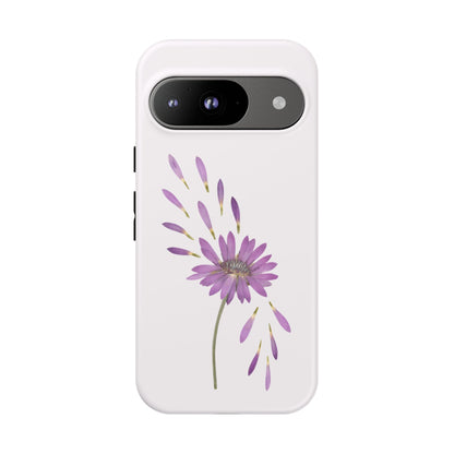 Coque Téléphone Samsung, iPhone & Google Pixel Renforcée Mate – Design Floral Epuré sur Fond Blanc Perlé | Protection Antichoc | Idée Cadeau Femme