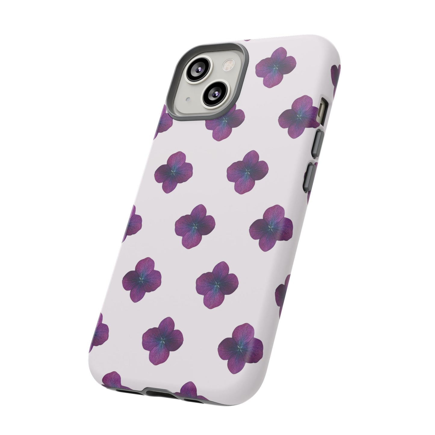 Coque Téléphone Samsung, iPhone & Google Pixel Renforcée Mate – Design Floral Epuré Fleurs de Hortensia sur Fond Blanc Perlé | Protection Antichoc | Idée Cadeau Anniversaire