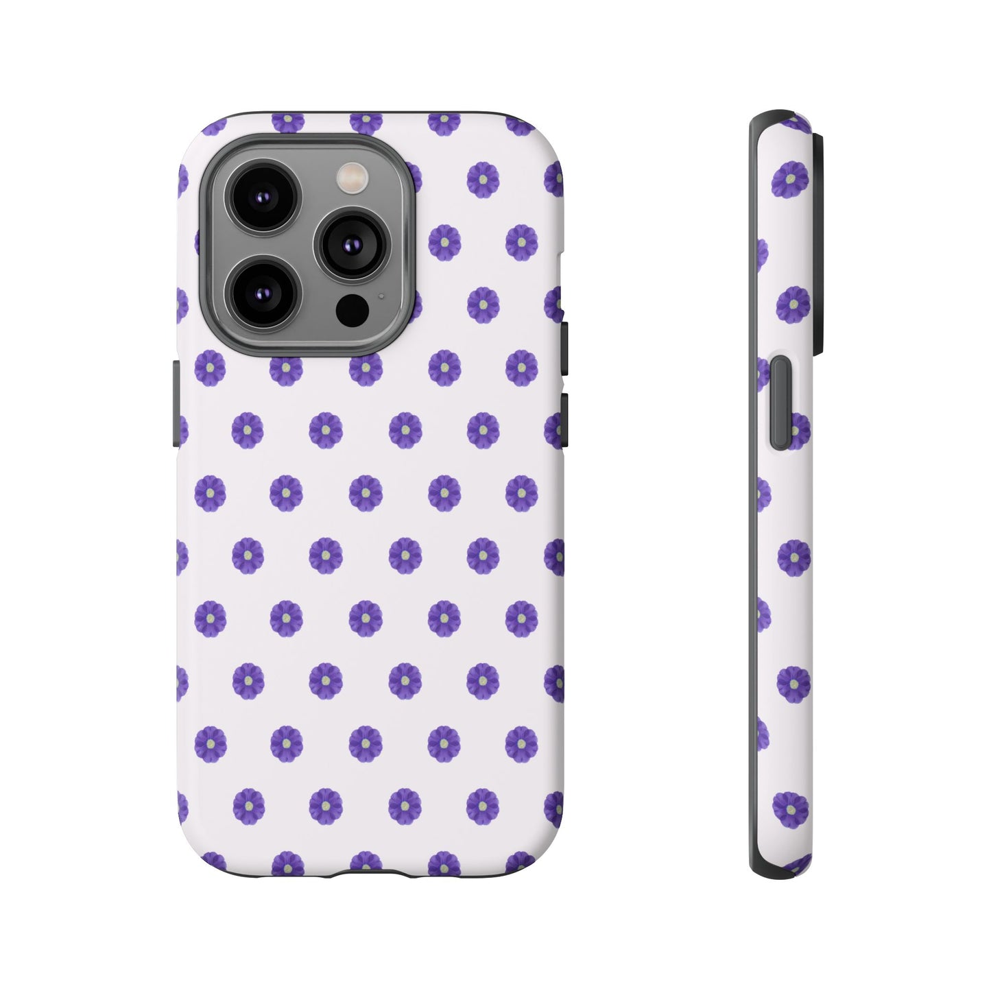 Coque Téléphone Samsung, iPhone & Google Pixel Renforcée Mate – Design Botanique Epuré Fleurs de Primevère sur Fond Blanc Perlé | Protection Antichoc | Idée Cadeau Femme