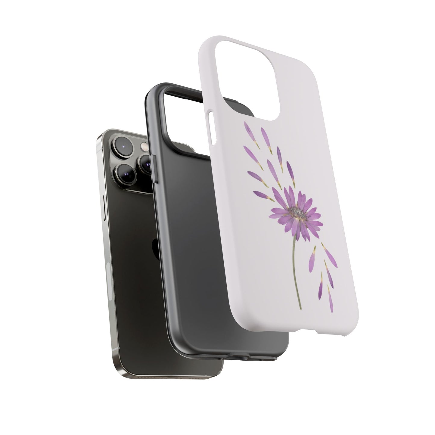 Coque Téléphone Samsung, iPhone & Google Pixel Renforcée Mate – Design Floral Epuré sur Fond Blanc Perlé | Protection Antichoc | Idée Cadeau Femme