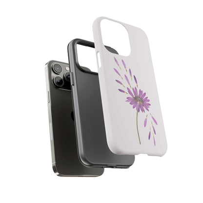 Coque Téléphone Samsung, iPhone & Google Pixel Renforcée Mate – Design Floral Epuré sur Fond Blanc Perlé | Protection Antichoc | Idée Cadeau Femme