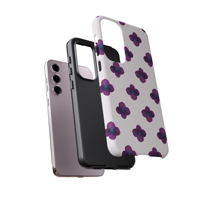 Coque Téléphone Samsung, iPhone & Google Pixel Renforcée Mate – Design Floral Epuré Fleurs de Hortensia sur Fond Blanc Perlé | Protection Antichoc | Idée Cadeau Anniversaire