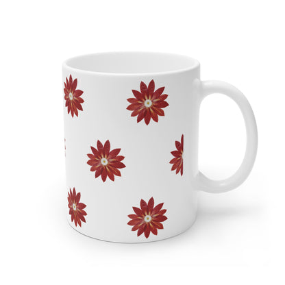 Mug Céramique Botanique Cactus Rouge | Tasse 35cl – Idée Cadeau Noël Amateurs de Plantes & Déco Unique