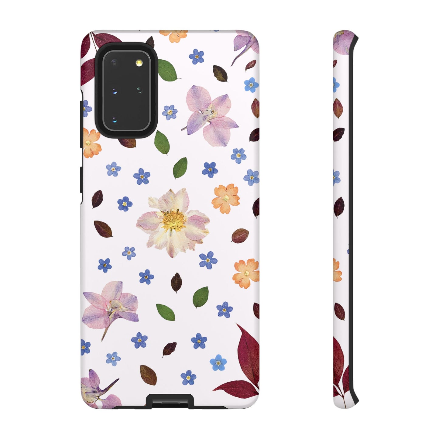 Coque Téléphone Samsung, iPhone & Google Pixel Renforcée Mate – Design Floral Féminin sur Fond Blanc Perlé | Protection Antichoc | Idée Cadeau Anniverssaire