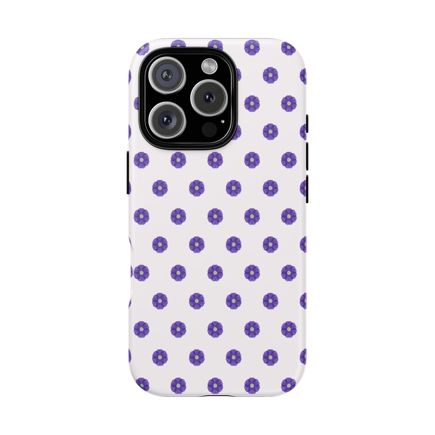 Coque Téléphone Samsung, iPhone & Google Pixel Renforcée Mate – Design Botanique Epuré Fleurs de Primevère sur Fond Blanc Perlé | Protection Antichoc | Idée Cadeau Femme