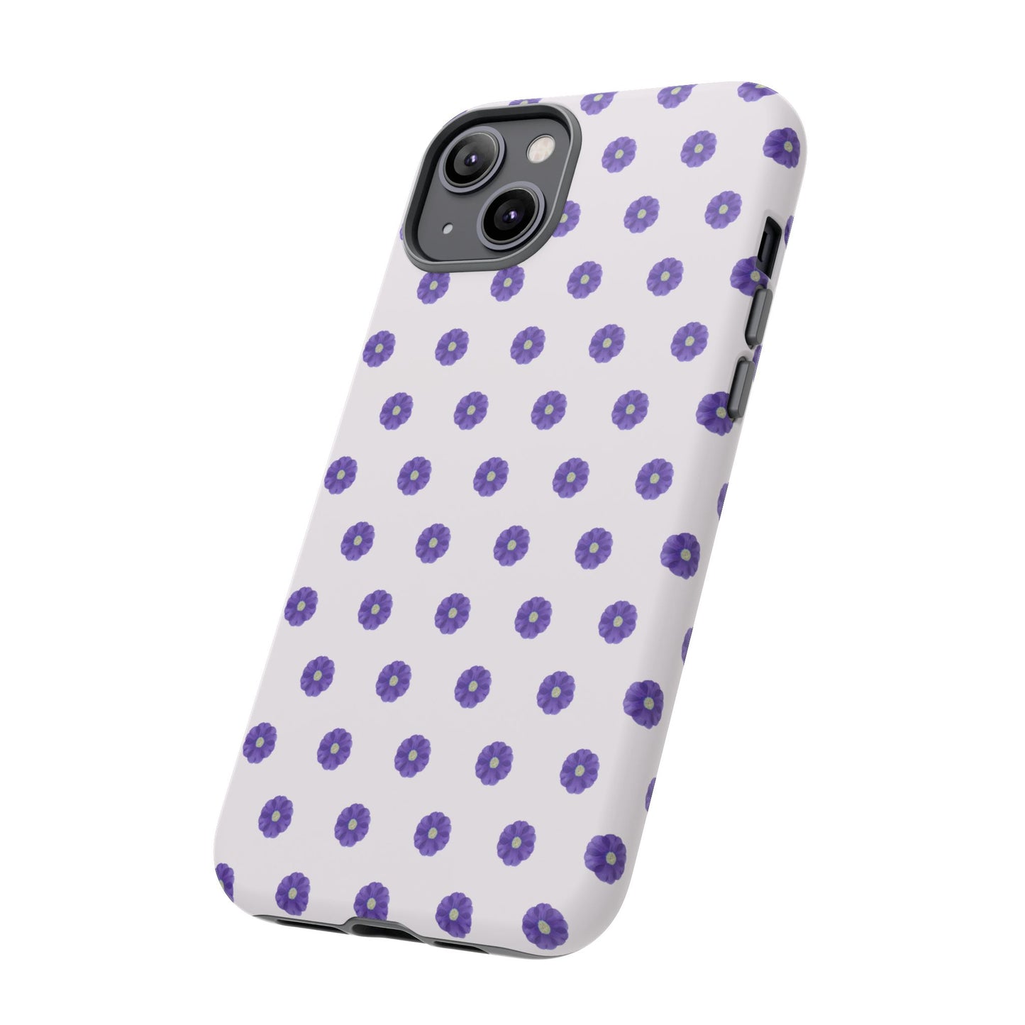 Coque Téléphone Samsung, iPhone & Google Pixel Renforcée Mate – Design Botanique Epuré Fleurs de Primevère sur Fond Blanc Perlé | Protection Antichoc | Idée Cadeau Femme