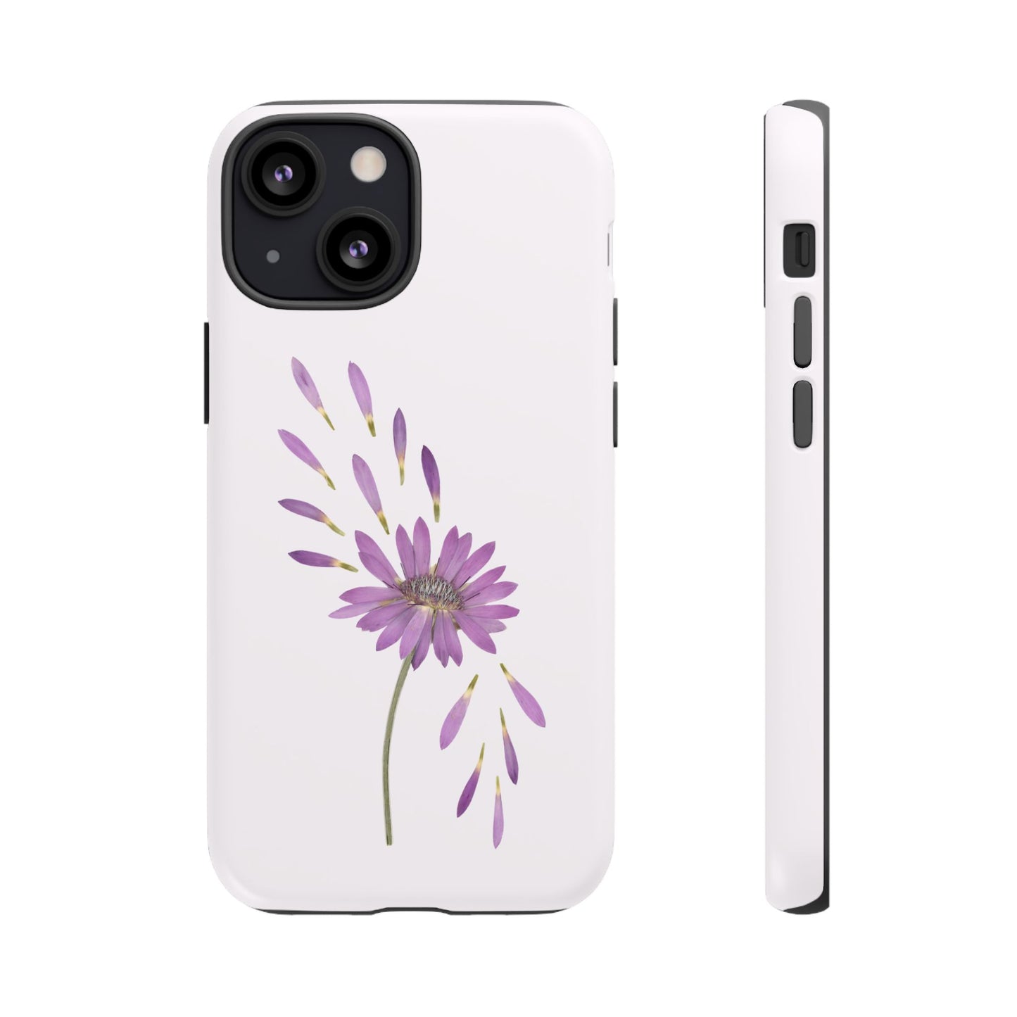 Coque Téléphone Samsung, iPhone & Google Pixel Renforcée Mate – Design Floral Epuré sur Fond Blanc Perlé | Protection Antichoc | Idée Cadeau Femme