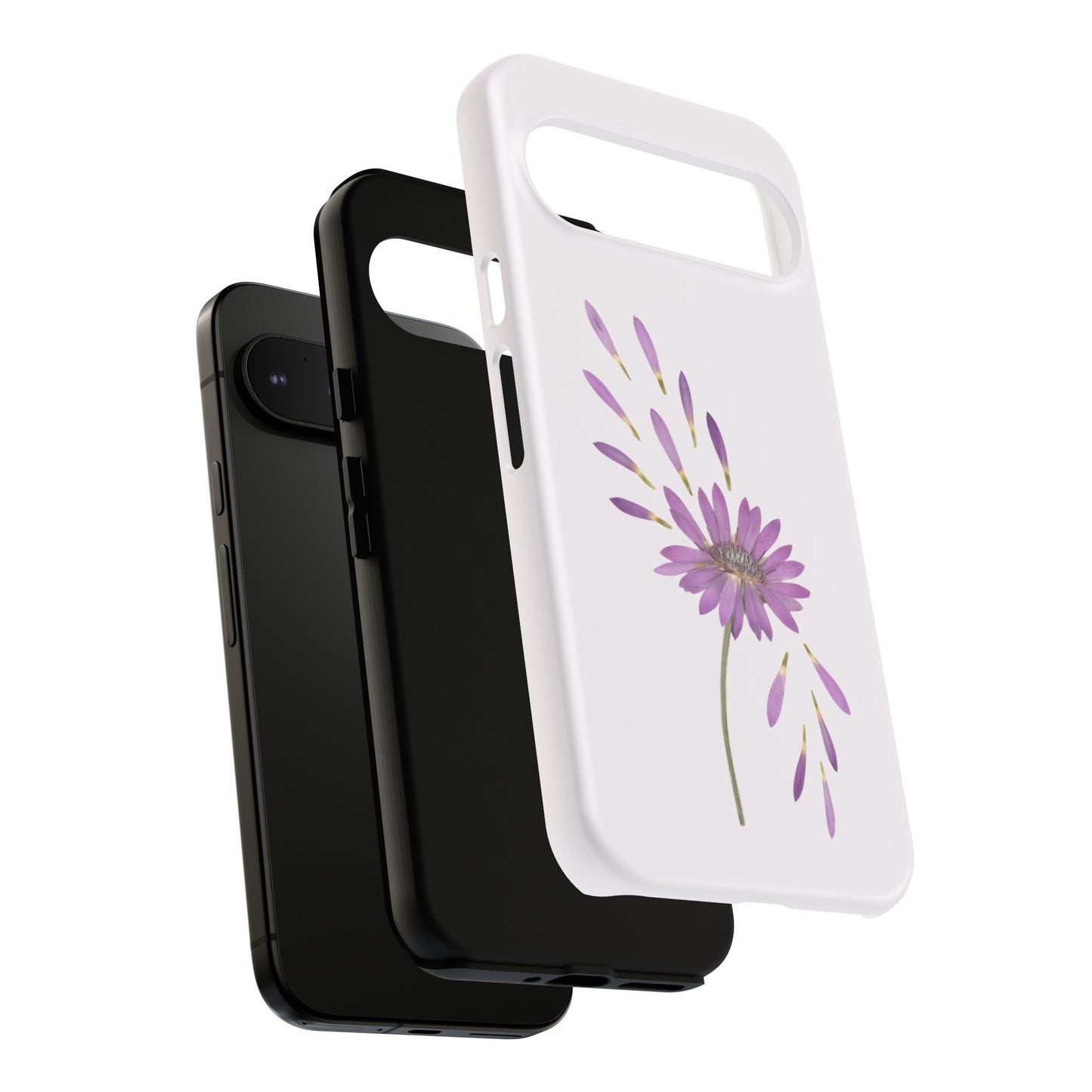 Coque Téléphone Samsung, iPhone & Google Pixel Renforcée Mate – Design Floral Epuré sur Fond Blanc Perlé | Protection Antichoc | Idée Cadeau Femme