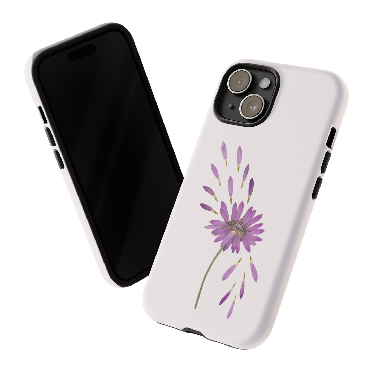 Coque Téléphone Samsung, iPhone & Google Pixel Renforcée Mate – Design Floral Epuré sur Fond Blanc Perlé | Protection Antichoc | Idée Cadeau Femme