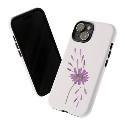 Coque Téléphone Samsung, iPhone & Google Pixel Renforcée Mate – Design Floral Epuré sur Fond Blanc Perlé | Protection Antichoc | Idée Cadeau Femme