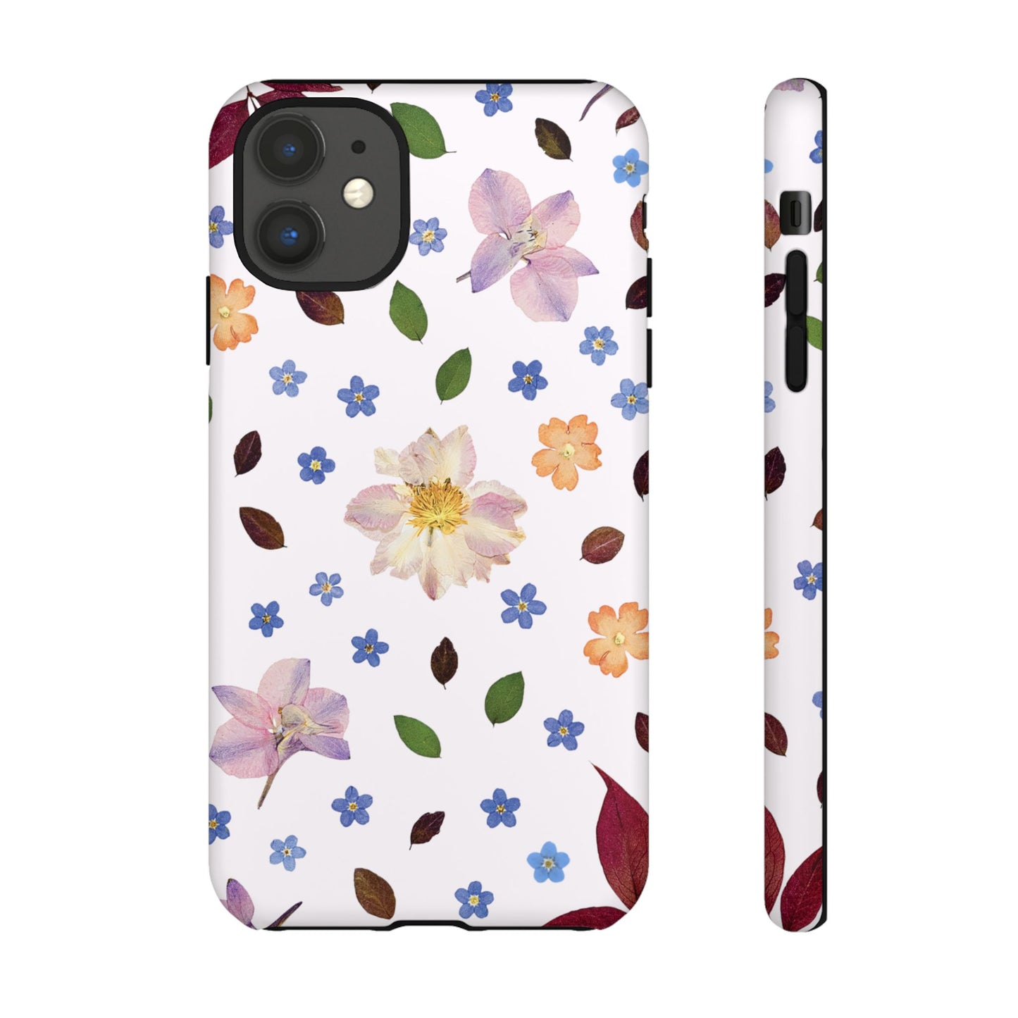 Coque Téléphone Samsung, iPhone & Google Pixel Renforcée Mate – Design Floral Féminin sur Fond Blanc Perlé | Protection Antichoc | Idée Cadeau Anniverssaire