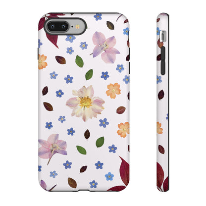 Coque Téléphone Samsung, iPhone & Google Pixel Renforcée Mate – Design Floral Féminin sur Fond Blanc Perlé | Protection Antichoc | Idée Cadeau Anniverssaire