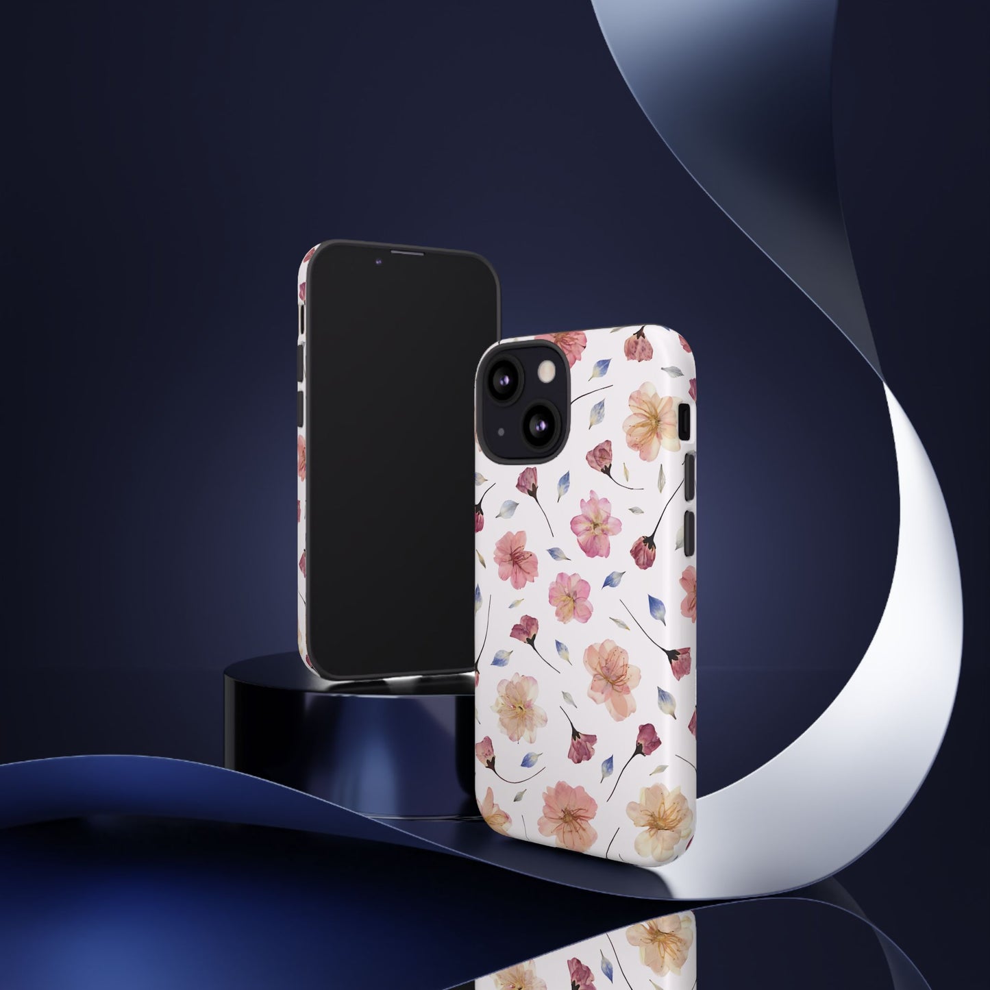 Coque Téléphone Samsung, iPhone & Google Pixel Renforcée Mate – Design Floral Fleurs de Cerisier sur Fond Blanc Poudré | Protection Antichoc | Idée Cadeau Femme