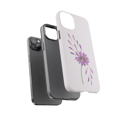 Coque Téléphone Samsung, iPhone & Google Pixel Renforcée Mate – Design Floral Epuré sur Fond Blanc Perlé | Protection Antichoc | Idée Cadeau Femme