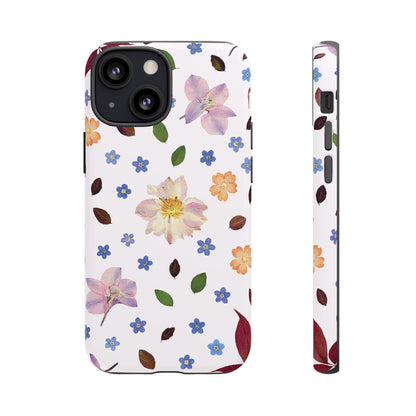 Coque Téléphone Samsung, iPhone & Google Pixel Renforcée Mate – Design Floral Féminin sur Fond Blanc Perlé | Protection Antichoc | Idée Cadeau Anniverssaire
