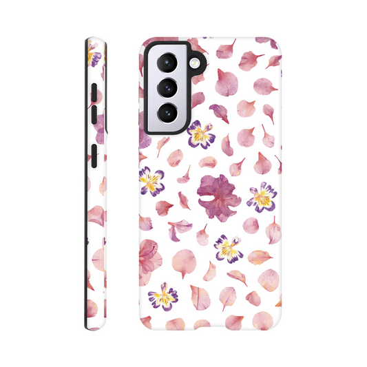 Coque Téléphone Smartphone Samsung Galaxy S21 Renforcée Finition Glossy – Design Botanique sur Fond Blanc | Protection Antichoc | Idée Cadeau Fête des Mères