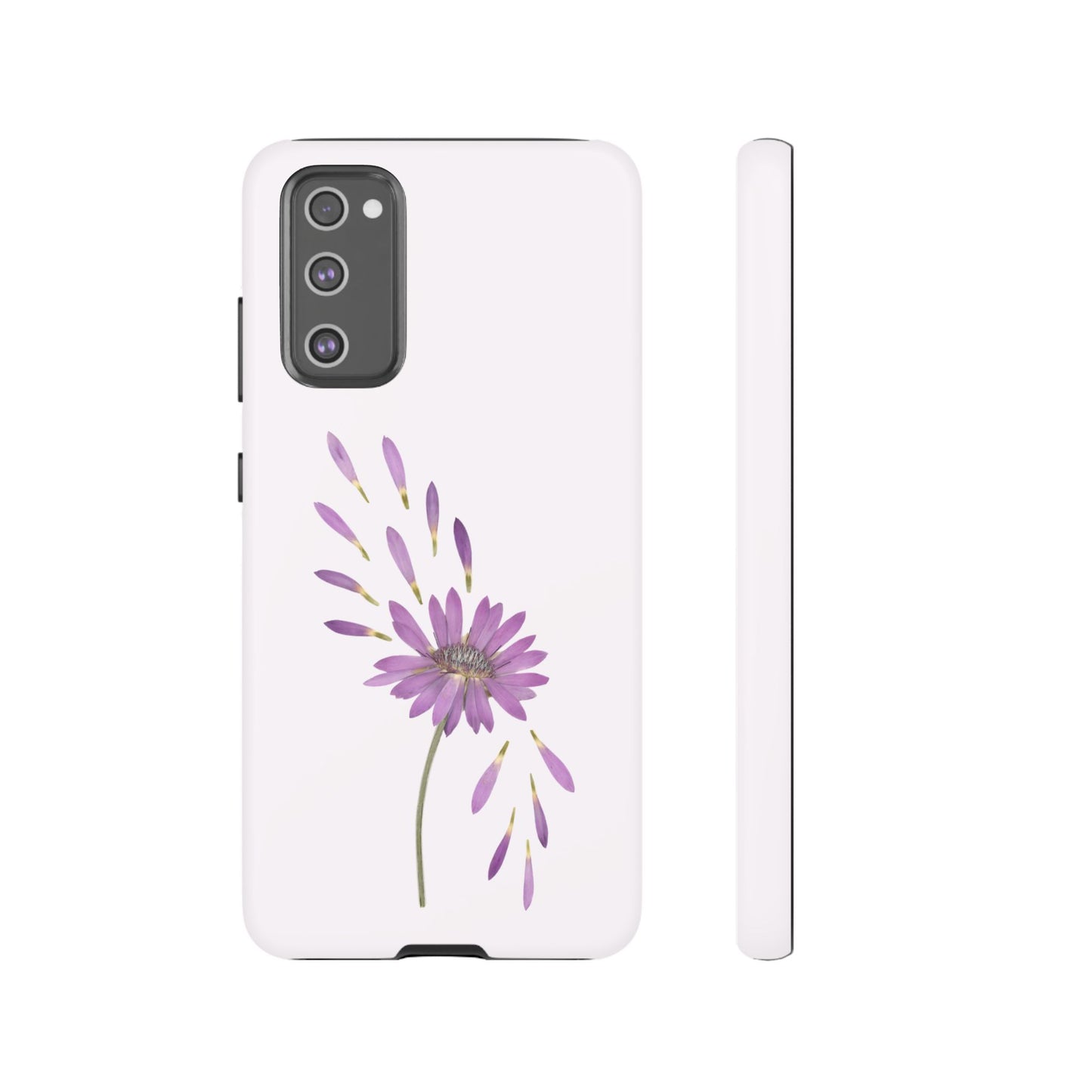 Coque Téléphone Samsung, iPhone & Google Pixel Renforcée Mate – Design Floral Epuré sur Fond Blanc Perlé | Protection Antichoc | Idée Cadeau Femme