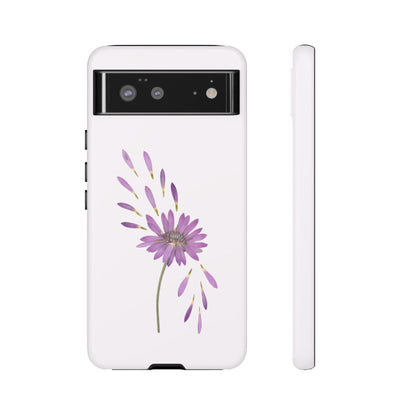 Coque Téléphone Samsung, iPhone & Google Pixel Renforcée Mate – Design Floral Epuré sur Fond Blanc Perlé | Protection Antichoc | Idée Cadeau Femme