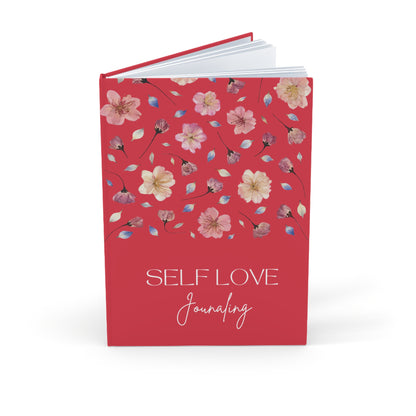 Carnet de Self Love Journaling | Journal Intime "Amour de Soi" et Bien-être au Quotidien | Couverture Couleur Rouge Féminin