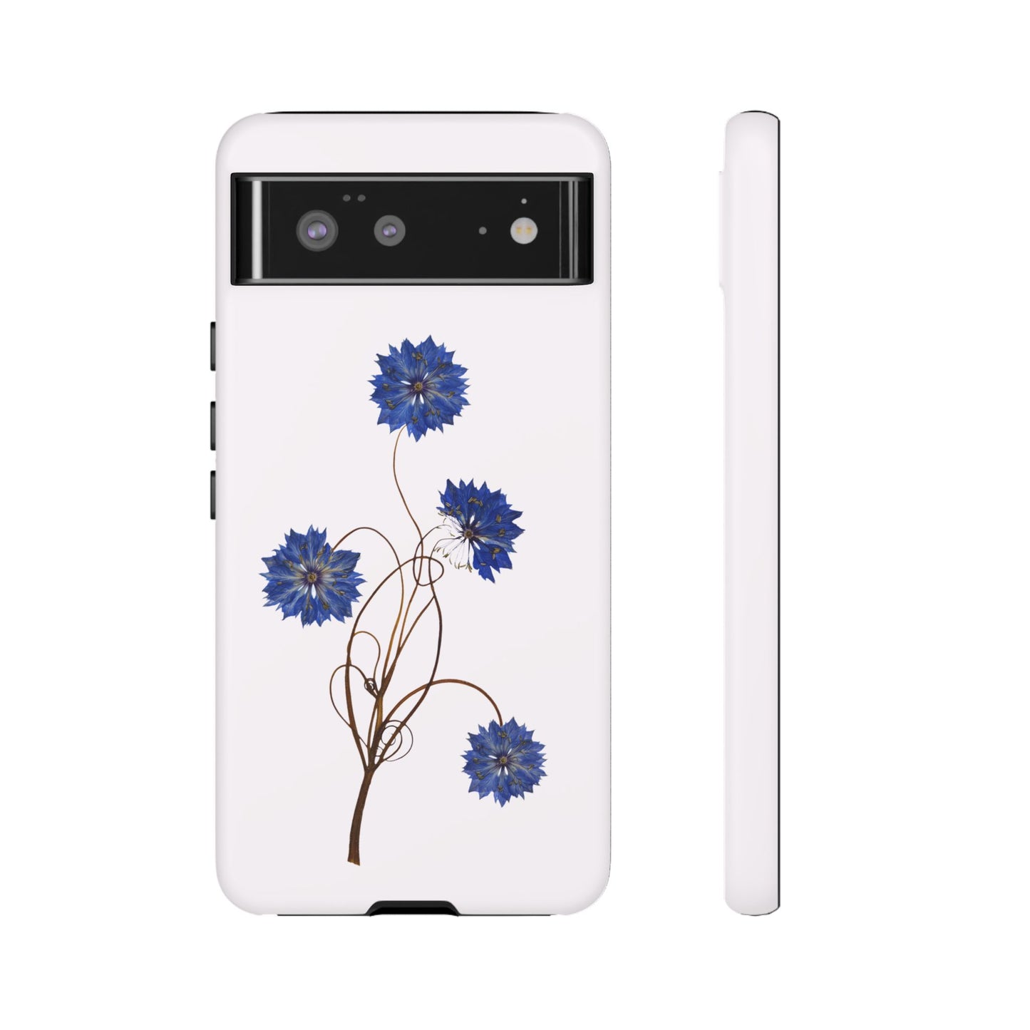 Coque Téléphone Florale - Samsung, iPhone & Google Pixel Renforcée Mate – Design Floral Epuré sur Fond Blanc Perlé | Protection Antichoc | Idée Cadeau Femme