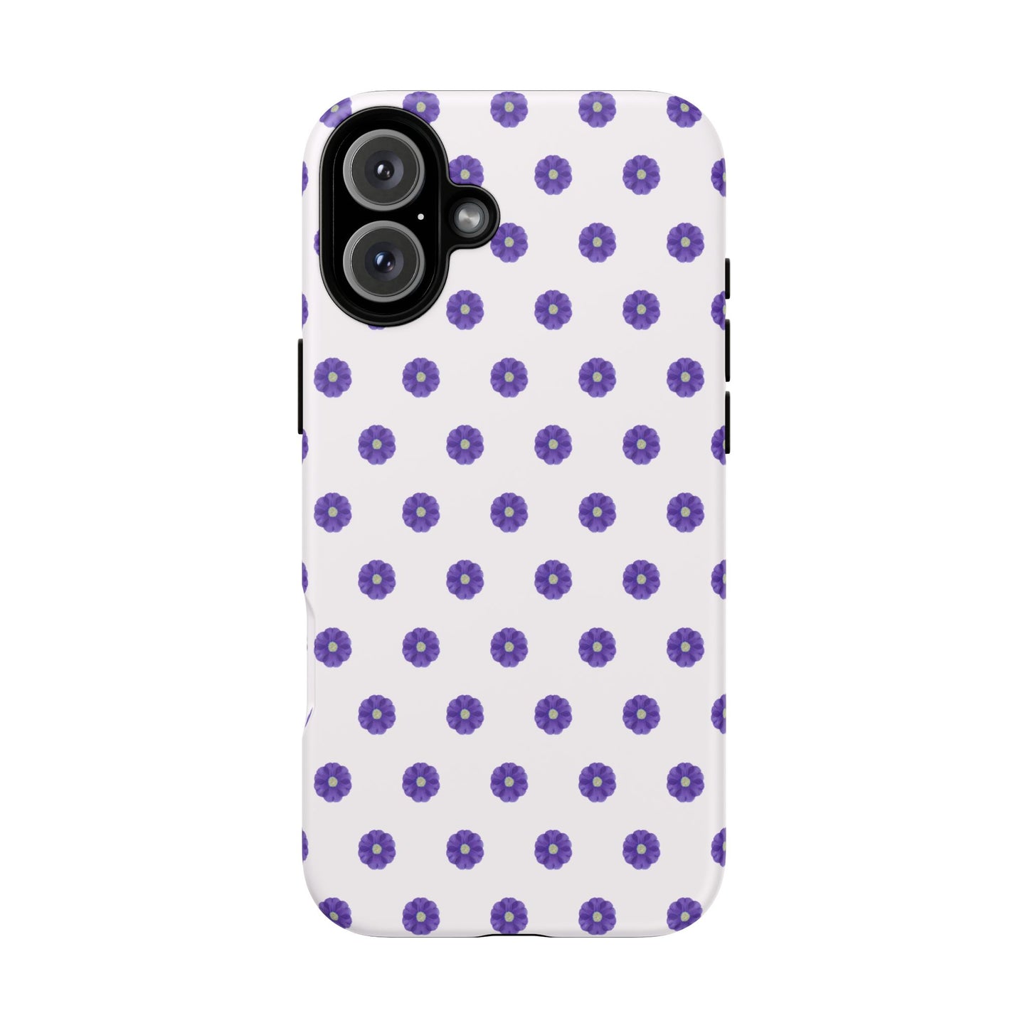 Coque Téléphone Samsung, iPhone & Google Pixel Renforcée Mate – Design Botanique Epuré Fleurs de Primevère sur Fond Blanc Perlé | Protection Antichoc | Idée Cadeau Femme