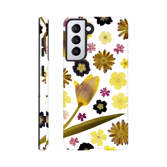 Coque Téléphone Smartphone Samsung Galaxy S21 Renforcée Finition Glossy – Design Botanique sur Fond Blanc | Protection Antichoc | Idée Cadeau Femme