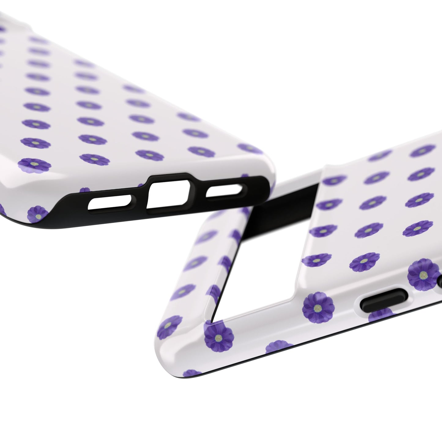 Coque Téléphone Samsung, iPhone & Google Pixel Renforcée Mate – Design Botanique Epuré Fleurs de Primevère sur Fond Blanc Perlé | Protection Antichoc | Idée Cadeau Femme