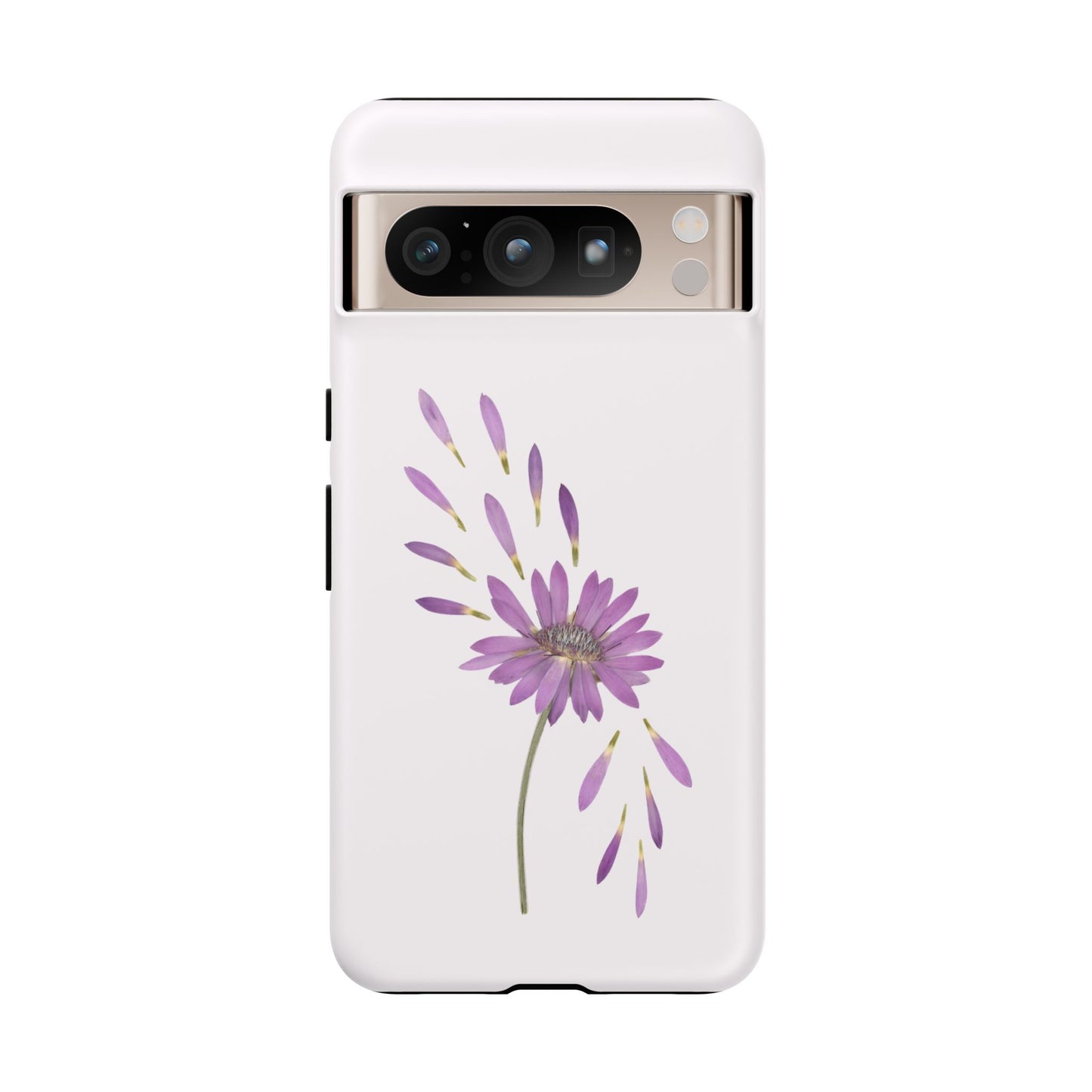 Coque Téléphone Samsung, iPhone & Google Pixel Renforcée Mate – Design Floral Epuré sur Fond Blanc Perlé | Protection Antichoc | Idée Cadeau Femme